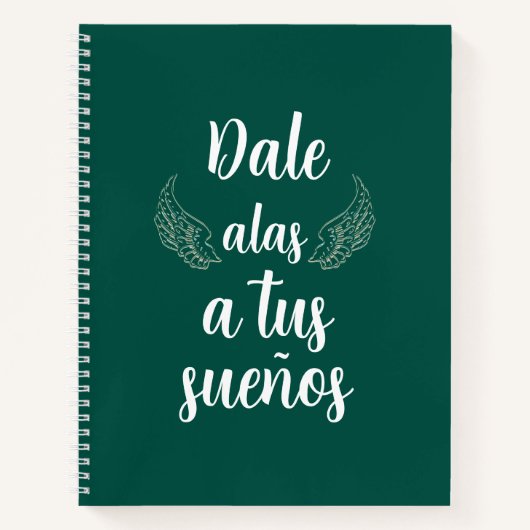 Dale alas a tus sueños Bullet journal verde bosque Notitieboek (Voorkant)