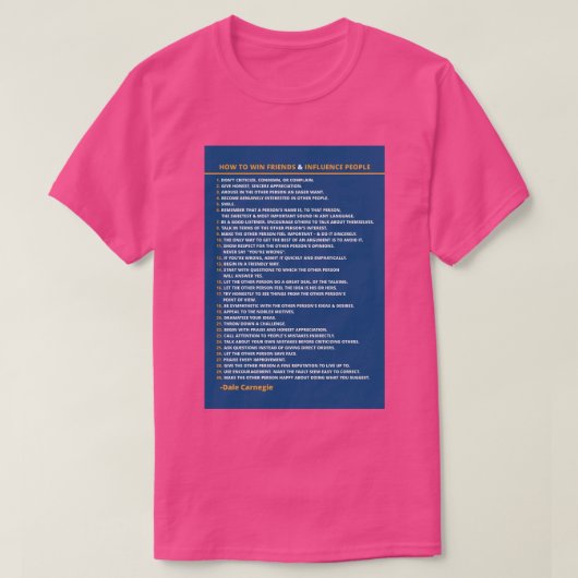 Dale Carnegie hoe je vrienden en invloedrijke mens T-shirt (Design voorkant)
