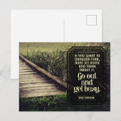 Dale Carnegie Inspirerend quote "Get Busy" Briefkaart (Voorkant / Achterkant)