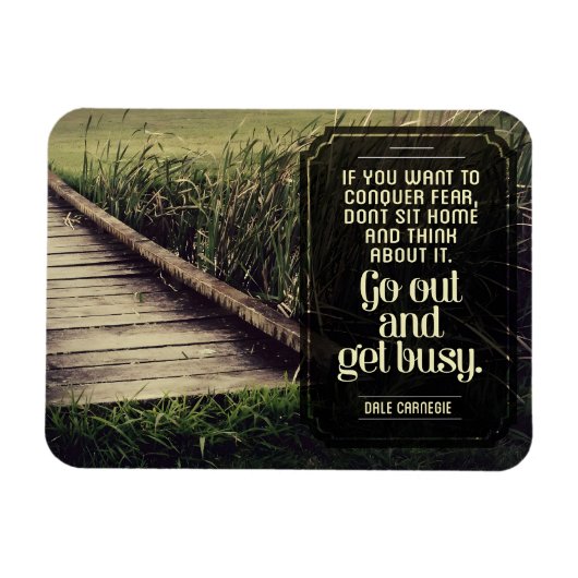 Dale Carnegie Inspirerend quote "Get Busy" Flexi Magneet (Horizontaal)