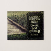 Dale Carnegie Inspirerend quote "Get Busy" Legpuzzel (Horizontaal)