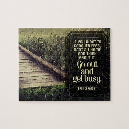 Dale Carnegie Inspirerend quote "Get Busy" Legpuzzel (Horizontaal)