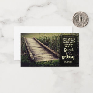 Dale Carnegie Inspirerend quote "Get Busy" Notitiekaartje