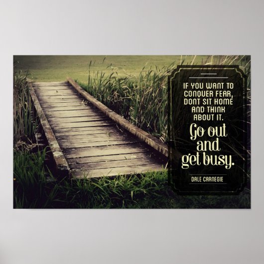 Dale Carnegie Inspirerend quote "Get Busy" Poster (Voorkant)
