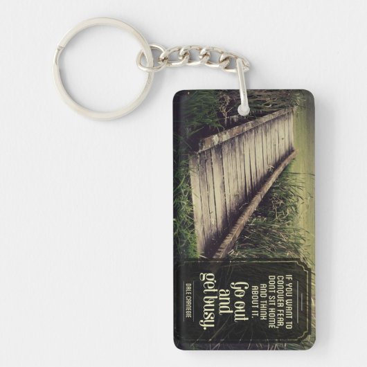 Dale Carnegie Inspirerend quote "Get Busy" Sleutelhanger (Voorkant)