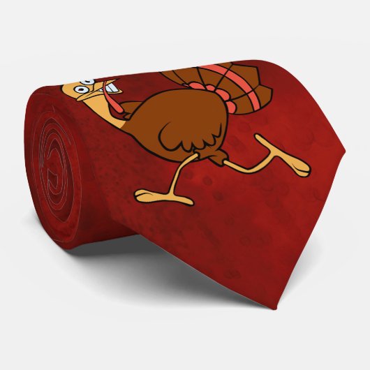 Dale Crazy Turkey Thanksgiving Rood Stropdas (Opgerold)
