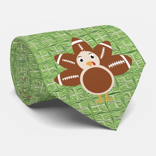 Dale Football Turkey Green Thanksgiving Stropdas (Opgerold)