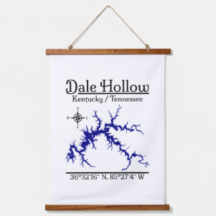 Dale Hollow Lake Kentucky Tennessee Nautische Kaar Hangend Wandkleed
