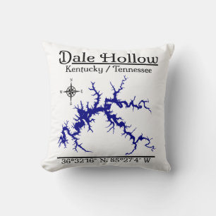 Dale Hollow Lake Kentucky Tennessee Nautische Kaar Kussen