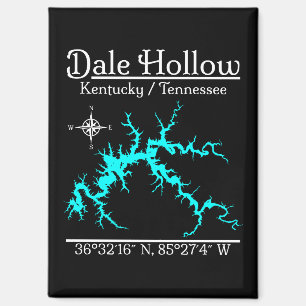Dale Hollow Lake Kentucky Tennessee Nautische Kaar Magneet