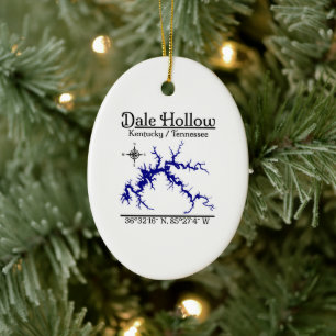 Dale Hollow Lake Kentucky Tennessee Ovale Kerstbal Keramisch Ornament