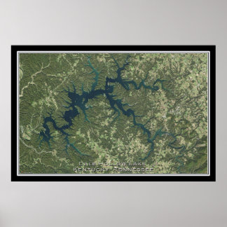 Dale Hollow Lake Kentucky - Tennessee-satelliet Poster