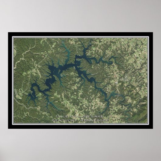 Dale Hollow Lake Kentucky - Tennessee-satelliet Poster (Voorkant)