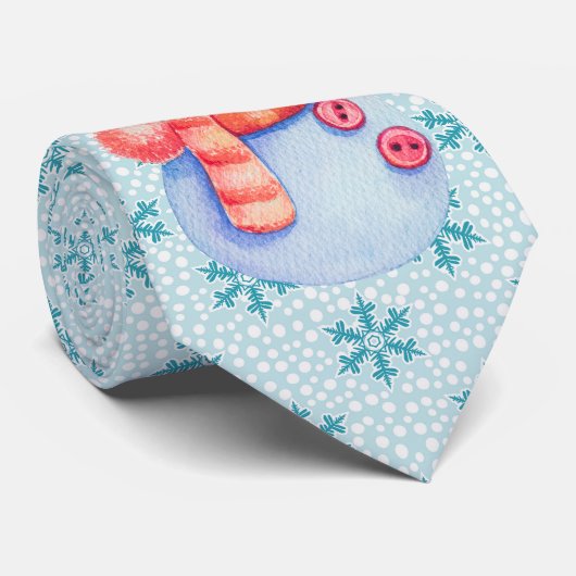 Dale Kerstmis Collectie Snowman Kerstmis Stropdas (Opgerold)