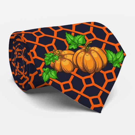 Dale Thanksgiving Pumpkin Oranje & Donker Stropdas (Opgerold)