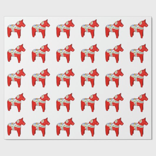 Dalecarlistisch paard cadeaupapier (Vlak)
