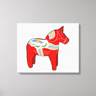 Dalecarlistisch paard canvas afdruk
