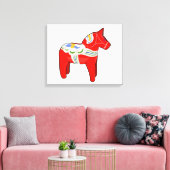 Dalecarlistisch paard canvas afdruk (Insitu (Woonkamer))