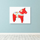 Dalecarlistisch paard canvas afdruk (Insitu (Houten vloer))