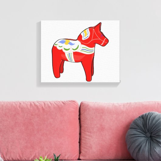 Dalecarlistisch paard canvas afdruk (Insitu (Woonkamer))