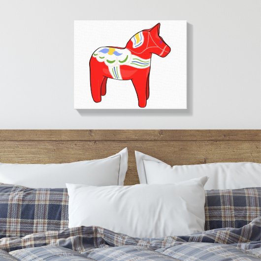 Dalecarlistisch paard canvas afdruk (Insitu (Slaapkamer))