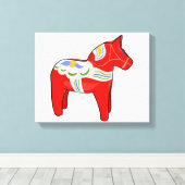 Dalecarlistisch paard canvas afdruk (Insitu (Houten vloer))