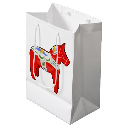 Dalecarlistisch paard medium cadeauzakje (Voorkant Gekanteld)