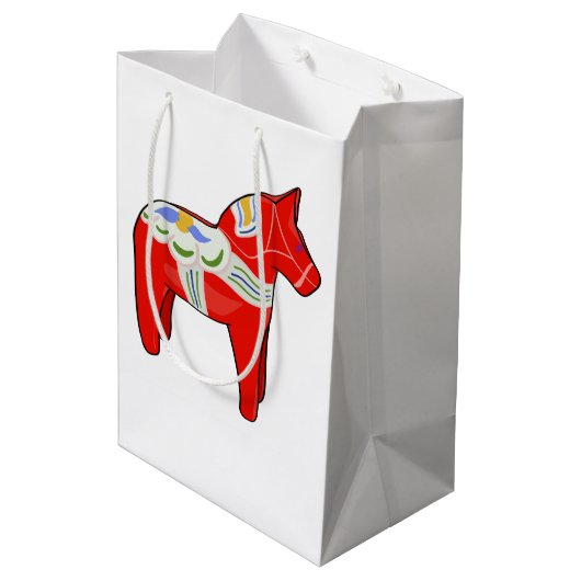 Dalecarlistisch paard medium cadeauzakje (Achterkant Gekanteld)