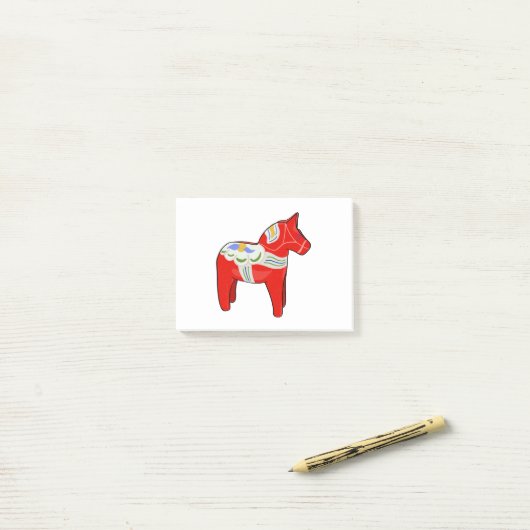 Dalecarlistisch paard post-it® notes (Op bureau)
