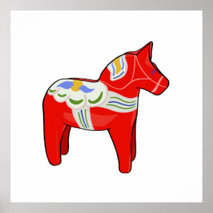 Dalecarlistisch paard poster