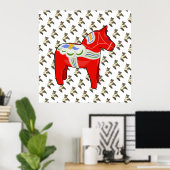 Dalecarlistisch paard poster (Thuiskantoor)