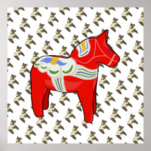 Dalecarlistisch paard poster