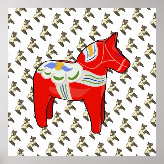 Dalecarlistisch paard poster (Voorkant)