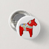 Dalecarlistisch paard ronde button 3,2 cm (Voorkant /achterkant)