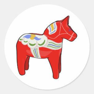 Dalecarlistisch paard ronde sticker