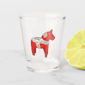 Dalecarlistisch paard shot glas (Voorkant)