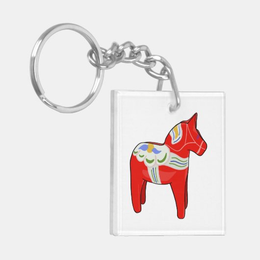 Dalecarlistisch paard sleutelhanger (Voorkant Links)