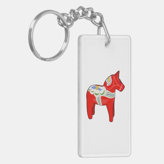 Dalecarlistisch paard sleutelhanger (Voorkant Links)