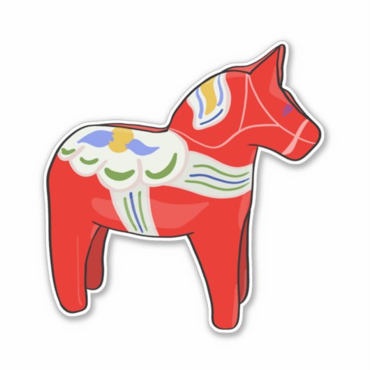 Dalecarlistisch paard sticker (Voorkant)