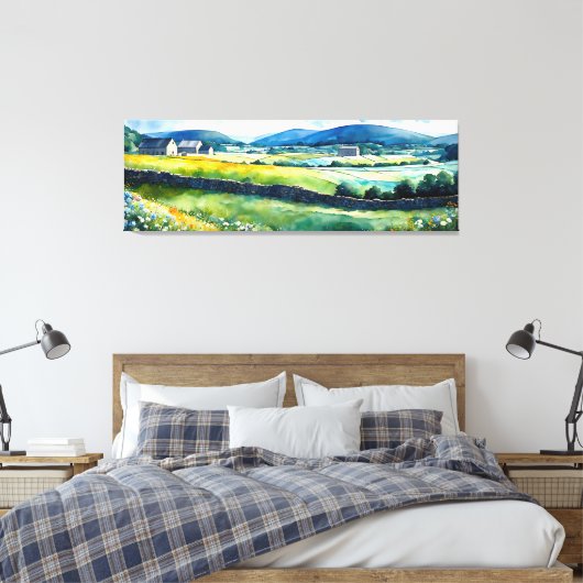 "Dalehaven" Breed landschap Yorkshire Dales Scène Canvas Afdruk (Insitu (Slaapkamer))