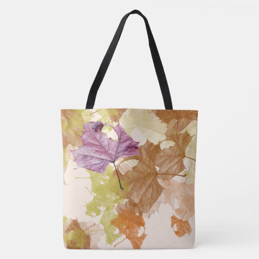 "dalende de herfstbladeren" helemaal over tote bag (Voorkant)