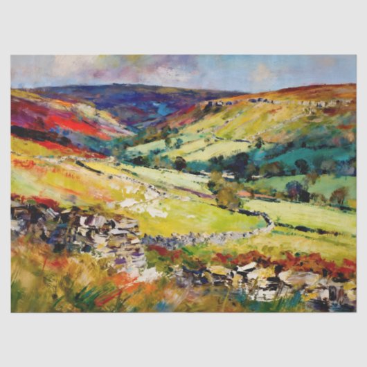 Dales in Bloom: een landschap in Yorkshire Tissuepapier (Voorkant)