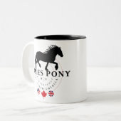 Dales pony, een zeldzaam Brits ontwerp Tweekleurige Koffiemok (Voorkant links)