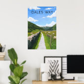 Dales Way Wandelroute Reisposter Poster (Thuiskantoor)