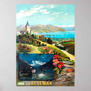 d'ALÉSI, F. Hugo. Lac Leman, 1895. Poster