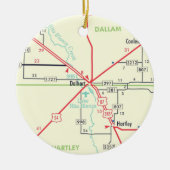Dalhart TX Map Keramisch Ornament (Voorkant)