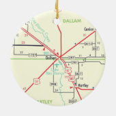Dalhart TX Map Keramisch Ornament (Achterkant)