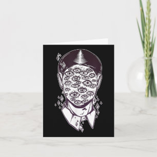 Dali Surreal - Noir Retro Eyes On Face Tattoo Art Kaart
