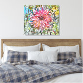 DALIA-BLOEM CANVAS AFDRUK (Insitu (Slaapkamer))