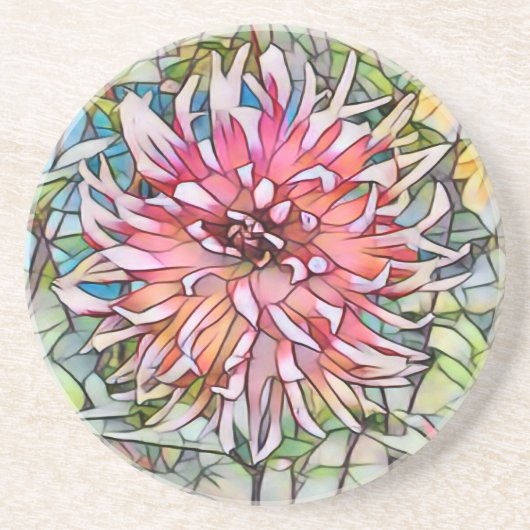 DALIA-BLOEM ZANDSTEEN ONDERZETTER (Voorkant)
